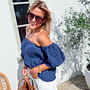 Riviera off-shoulder top navy