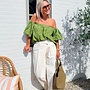 Asymétrique cotton trouser ecru
