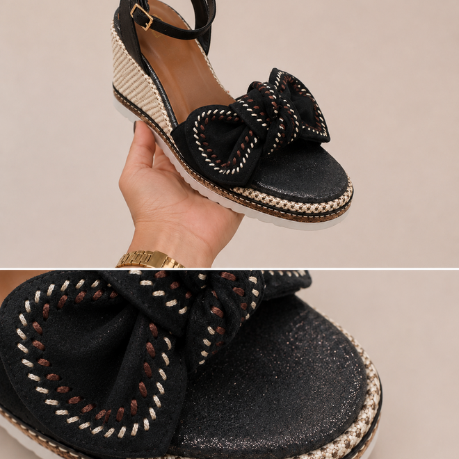 Black wedges sandal