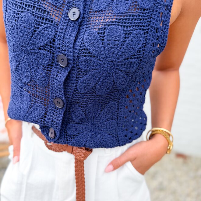 Deep blue crochet top