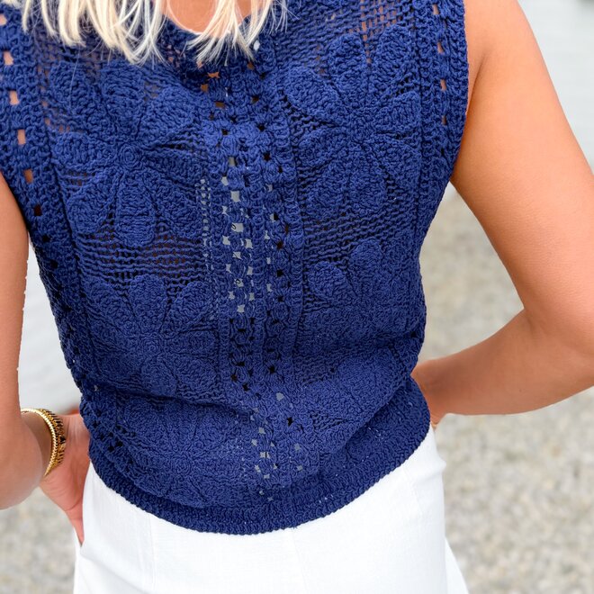 Deep blue crochet top