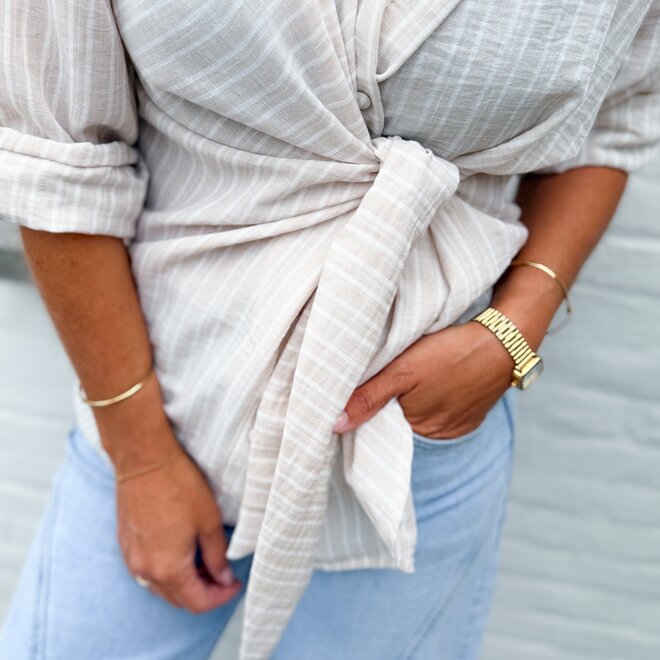 Tie it up blouse beige