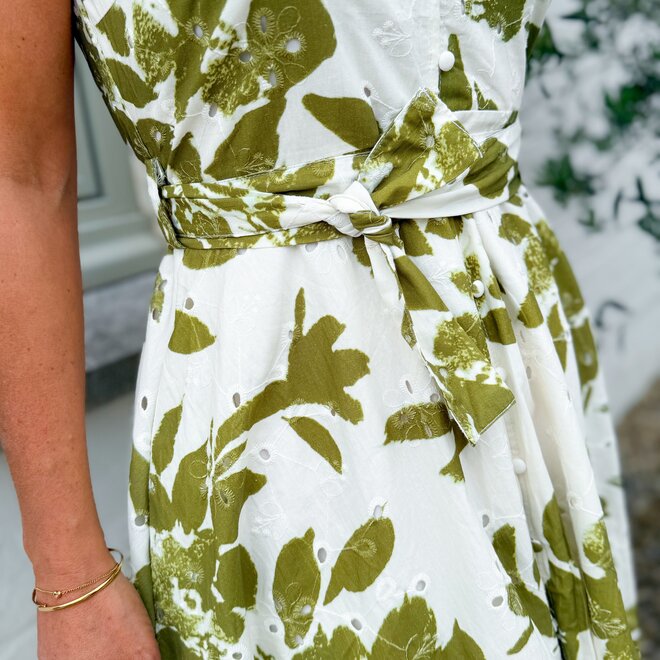Green leafs dress