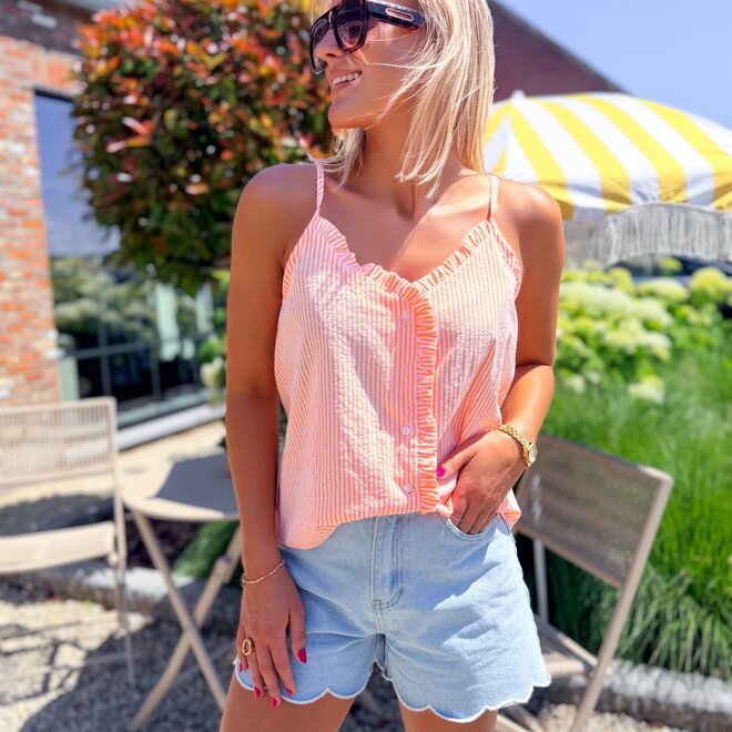 Sweet Ruffle Top Orange