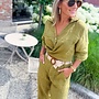 The Linen Tie Blouse green