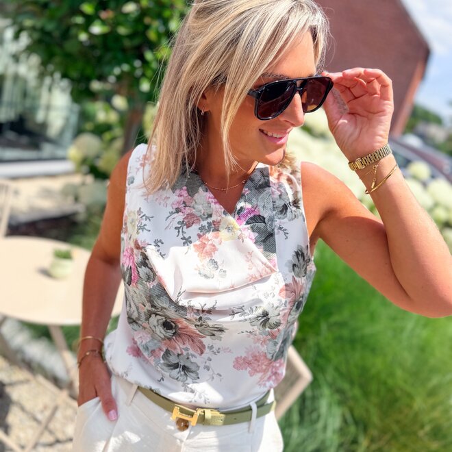 Wild flowers top green