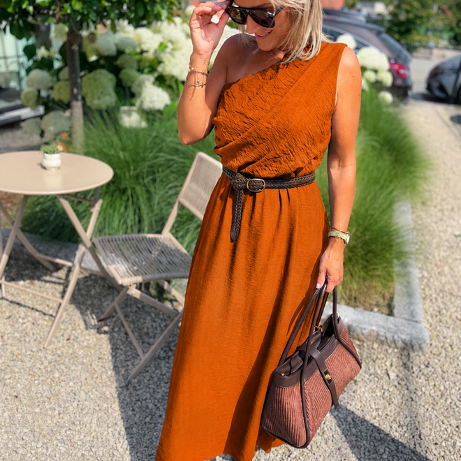 Rome dress terracotta