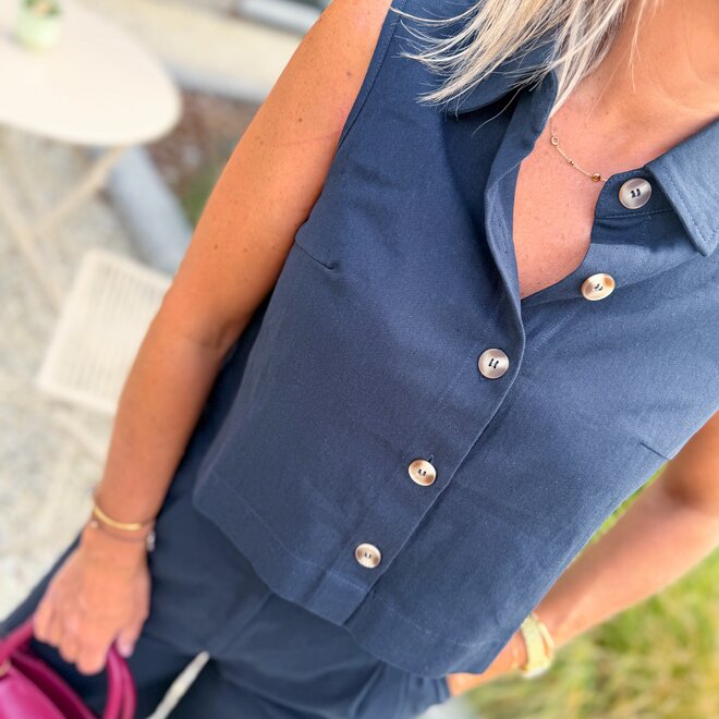 Florance Button Top navy