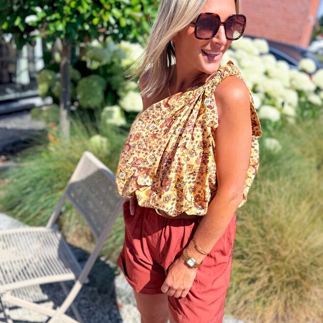 Soft silk short terracotta