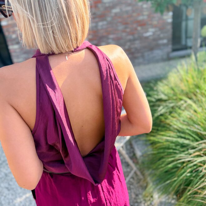 Soft silk top aubergine