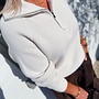 *Half-Zip ecru pull