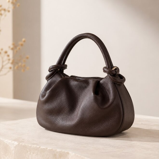 *Rounded bag dark brown