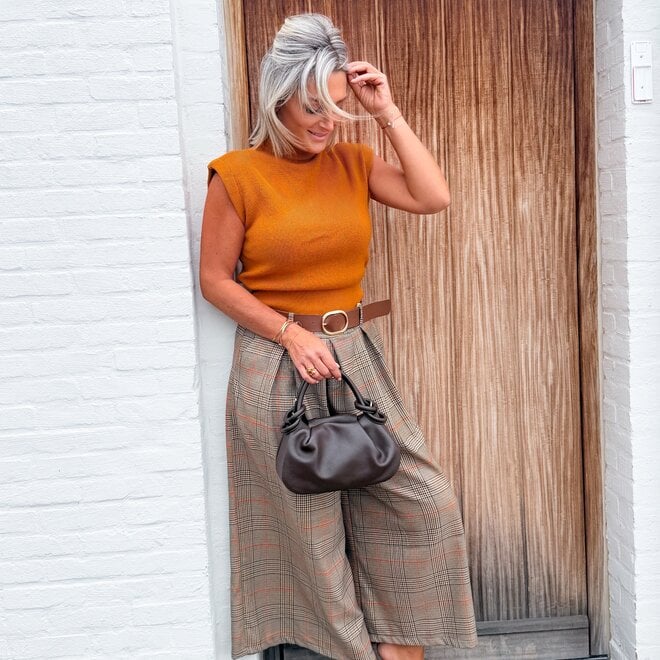 *Plaid Wide Leg Pants
