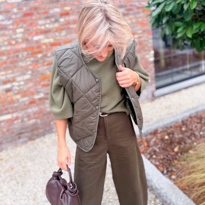 *Relaxed Wide Pants Kaki