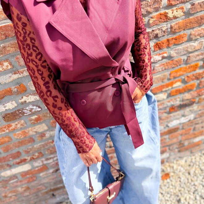 *Ceintuur gilet burgundy