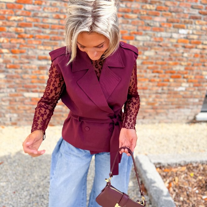*Ceintuur gilet burgundy