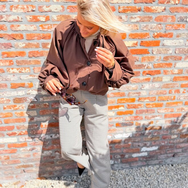 *Checkered high waist trouser