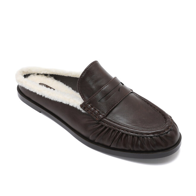 * Teddy loafer dark brown leather look