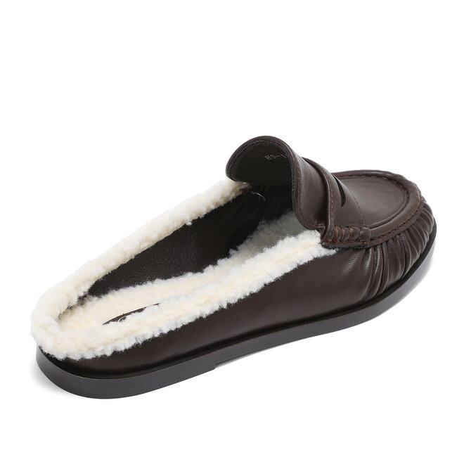 * Teddy loafer dark brown leather look