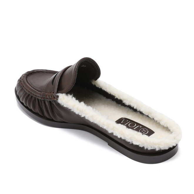 * Teddy loafer dark brown leather look