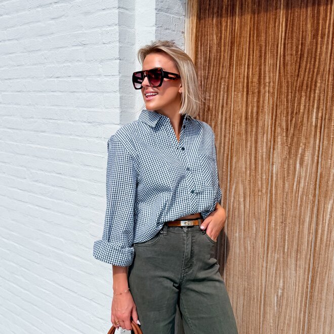 *Classic Check Blouse Green