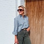 *Classic Check Blouse Green