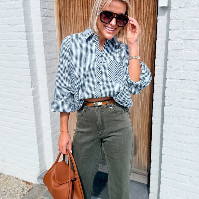 *Classic Check Blouse Green