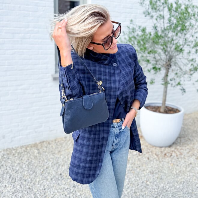 Asymmetric Check Blazer