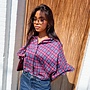 *Weekend Check Blouse Red-Blue