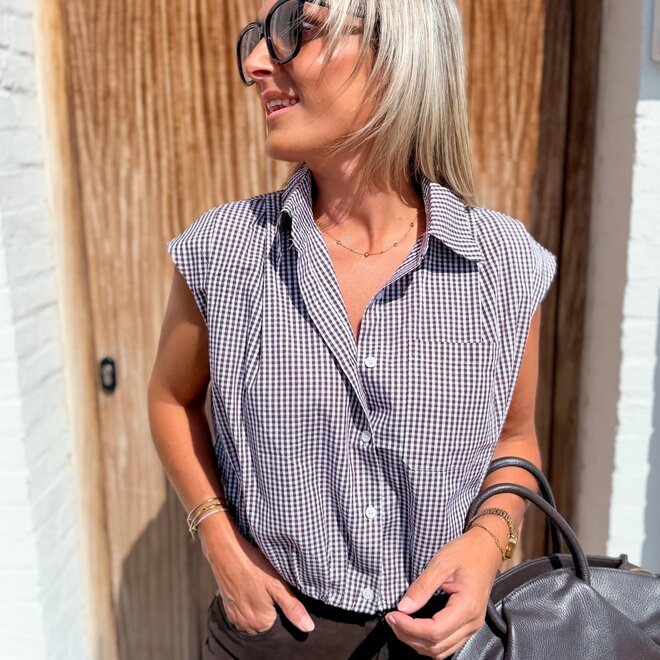 *Check it Blouse Brown