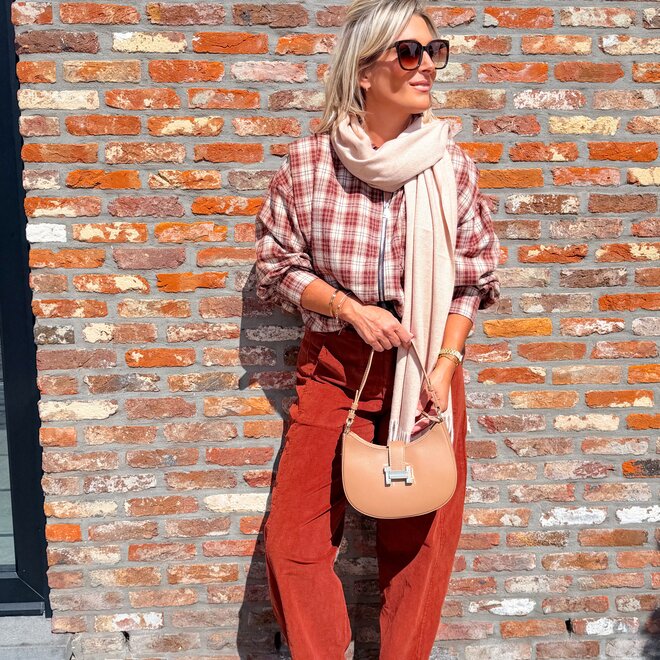 *Plaid flannel-style zip-up overshirt
