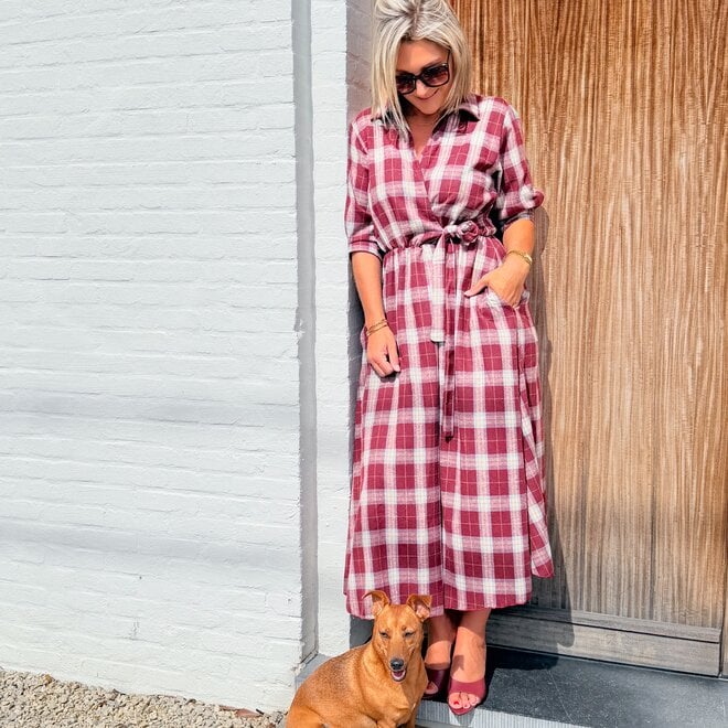 *Flannel-style plaid shirt dress