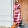 *Flannel-style plaid shirt dress