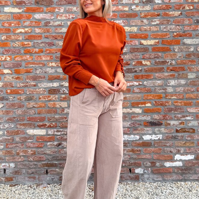 *Draped rusty blouse