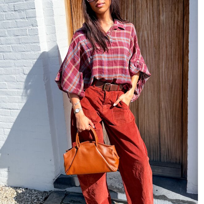 *Flawless check hemdje burgundy