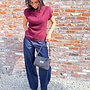 *Soft Mock Neck Knit Burgundy