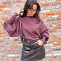 *Dark brown leather-look skirt