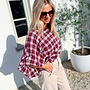 *Weekend Check blouse Bordeaux - Cream