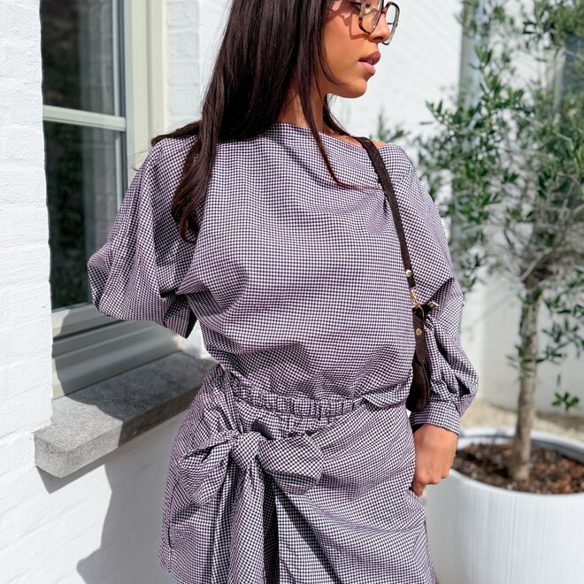 *Vichy skort bordeaux