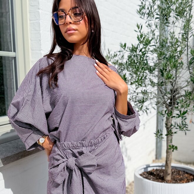 *Vichy skort bordeaux