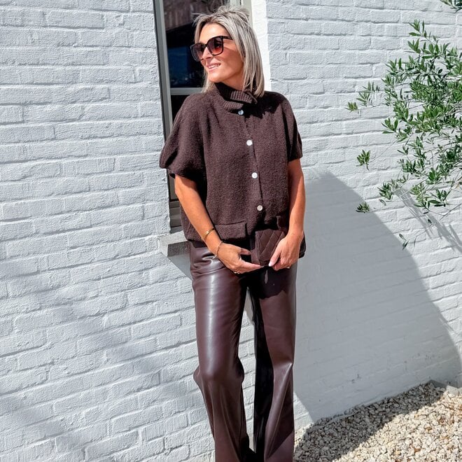 * Chocolate leather pants brown