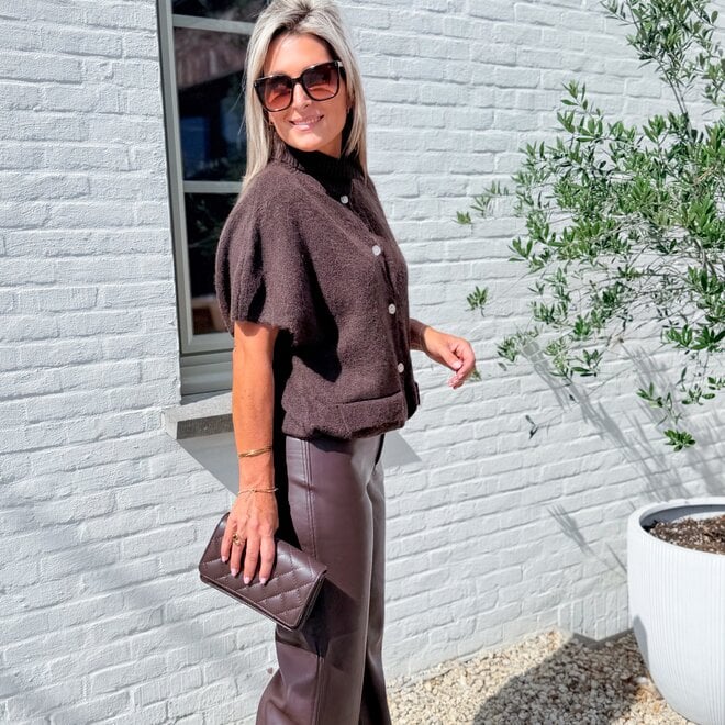 * Chocolate leather pants brown