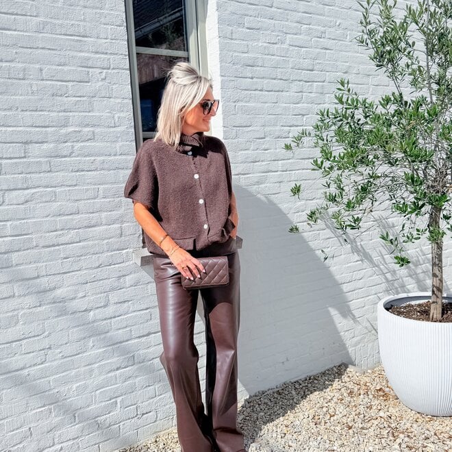 * Chocolate leather pants brown