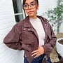 *Suede croc jacket brown