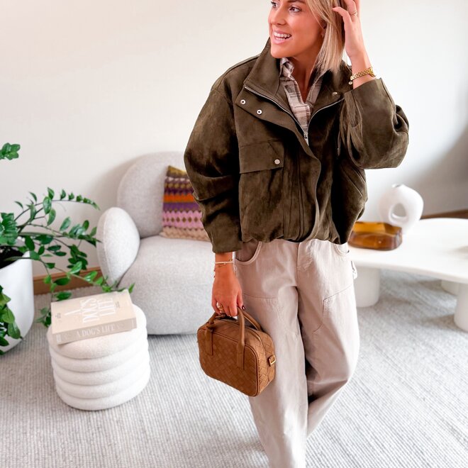 *Suede jacket kaki