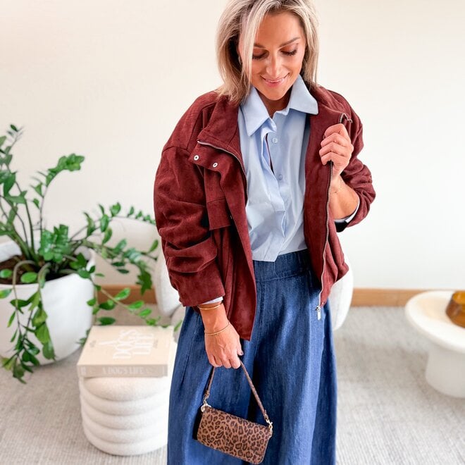 *Suede jacket bordeaux