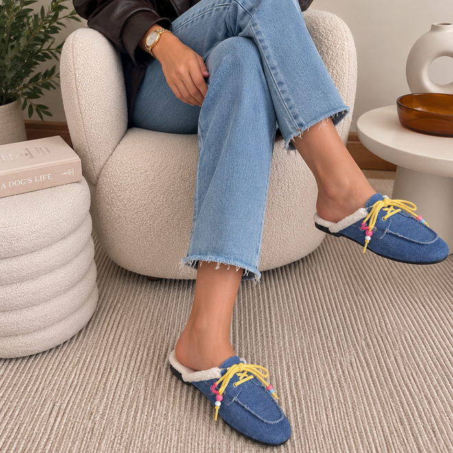 * Lace mocassin blue