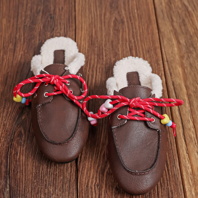 * Lace mocassin brown