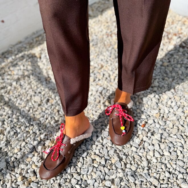 *Simple slim fit pants caffee