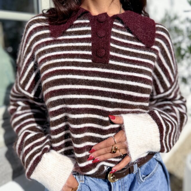 *contrast polo knit